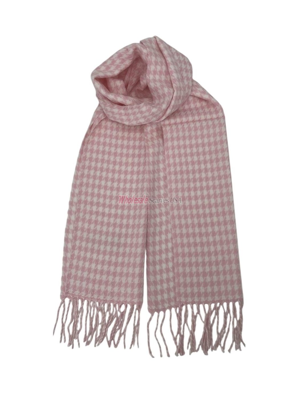 (image for) Cashmere Feel Pattern Scarf Pink/White 12-pack
