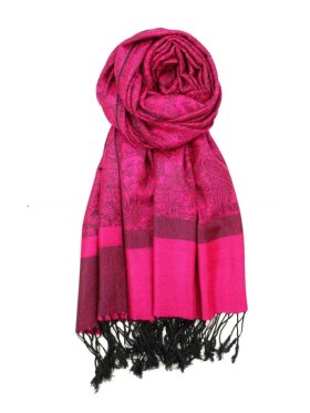 Paisley Jacquard Shawl Deep Rose