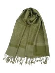 (image for) Paisley Jacquard Shawl Light Green