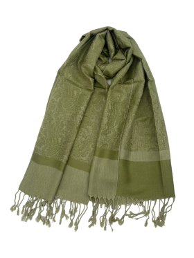 Paisley Jacquard Shawl Light Green