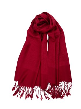 Paisley Jacquard Shawl Dark Red