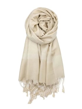 Paisley Jacquard Shawl Beige