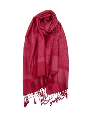 Paisley Jacquard Shawl Cerise Pink