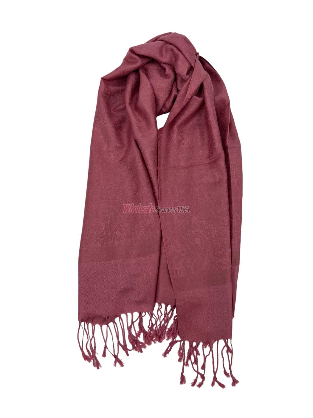 (image for) Paisley Jacquard Shawl Pale Violet Red - Click Image to Close