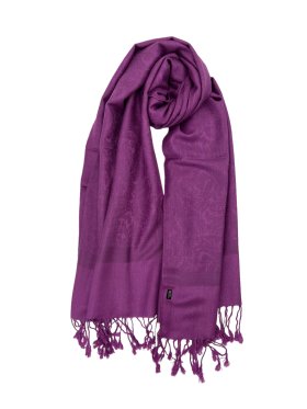 Paisley Jacquard Shawl Dark Magenta