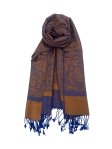 (image for) Paisley Jacquard Shawl Orange/Dark Blue