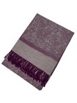 (image for) Paisley Jacquard Shawl Plum/Grey