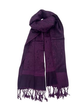 Paisley Jacquard Shawl Dark Purple