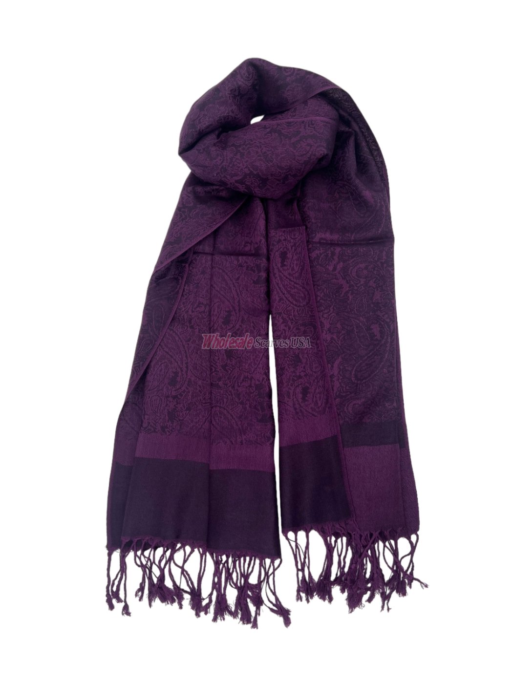 (image for) Paisley Jacquard Shawl Dark Purple