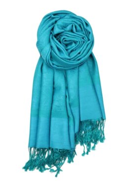 Paisley Jacquard Shawl Medium Aquamarine