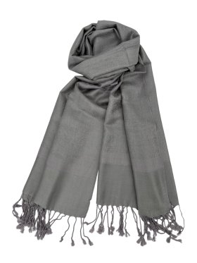 Paisley Jacquard Shawl Light Grey