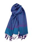 (image for) Paisley Jacquard Shawl Bright Blue/Purple