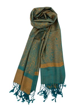 Paisley Jacquard Shawl Gold/Green