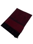 (image for) Paisley Jacquard Shawl Burgundy/Black