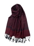 (image for) Paisley Jacquard Shawl Burgundy/Black