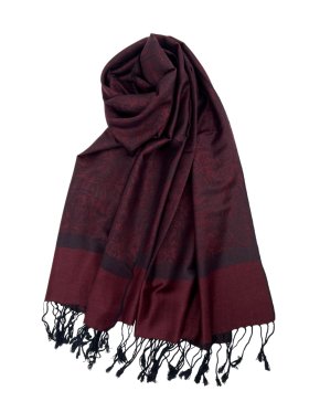 Paisley Jacquard Shawl Burgundy/Black