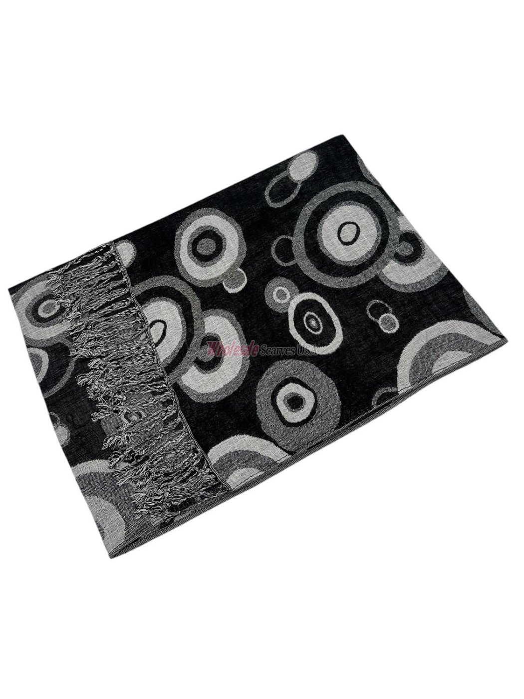 (image for) Circle Design Scarf Black