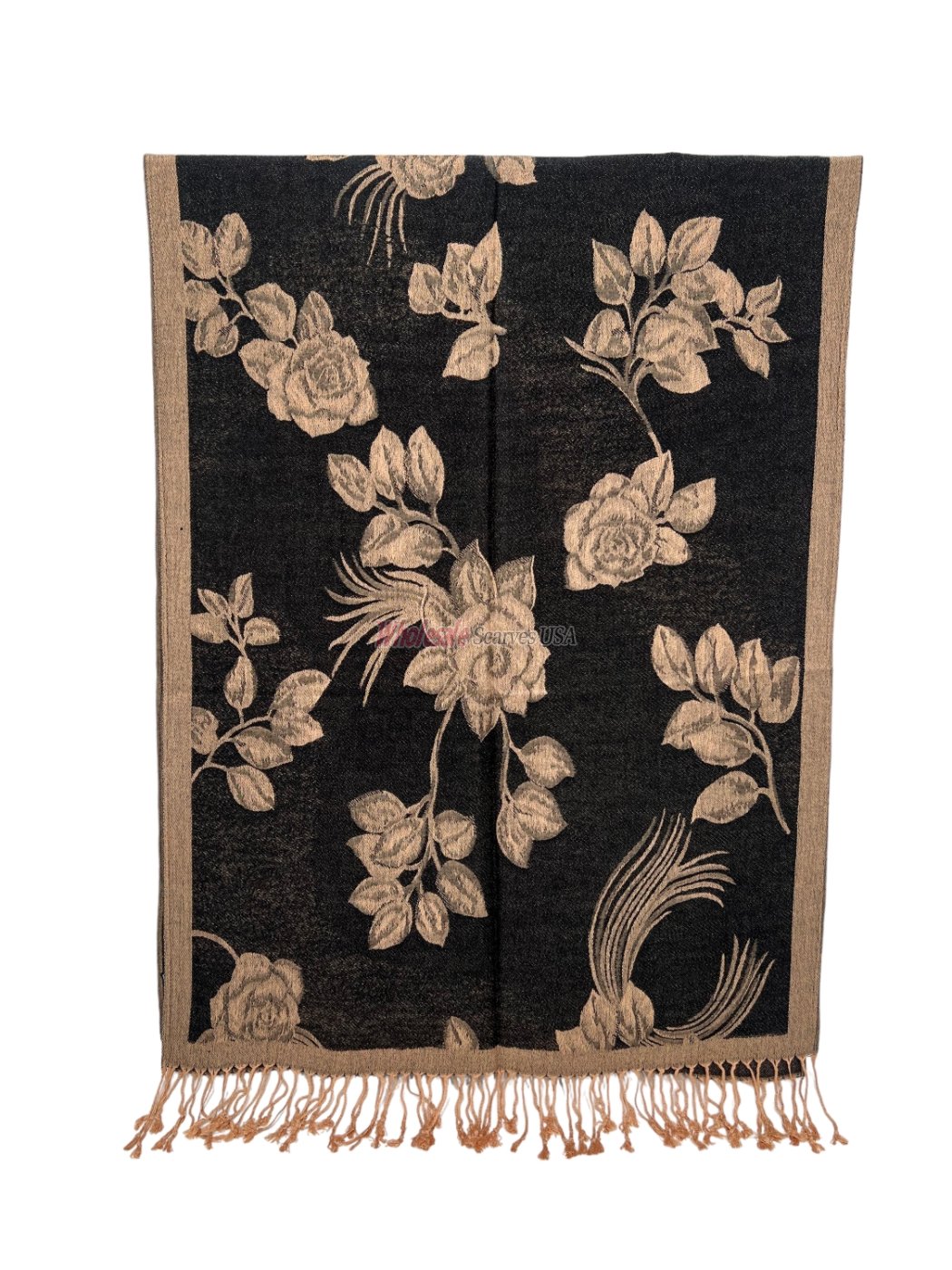 (image for) Rose Pashmina Tan/Black