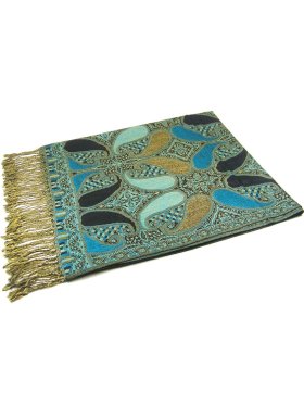 Beautiful Paisley Pashmina Peacock Blue