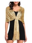 Sparkling Metallic Shawls and Wraps Gold
