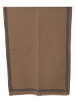 (image for) Reversible Oversized Border Cashmere Shawl: Taupe 7902