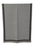 (image for) Reversible Oversized Border Cashmere Shawl: Grey 7903