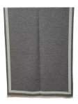 (image for) Reversible Oversized Border Cashmere Shawl: Grey 7903