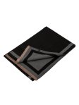 (image for) Reversible Oversized Border Cashmere Shawl: Black7909