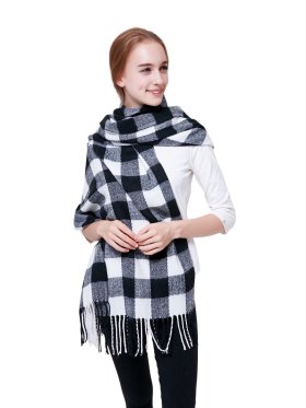 Buffalo check Shawl Black/White