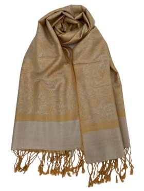 Paisley Jacquard Shawl Light Gold