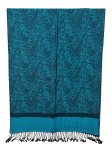 (image for) Paisley Jacquard Shawl Cyan Blue