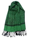 (image for) Paisley Jacquard Shawl Green/Black