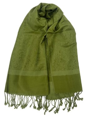 Paisley Jacquard Shawl Green