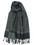 (image for) Paisley Jacquard Shawl Black /Dark Grey