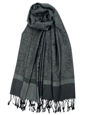 Paisley Jacquard Shawl Black /Dark Grey