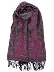 (image for) Tapestry Style Paisley Pashmina Wine/Black Multi