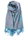 (image for) Tapestry Style Paisley Pashmina Turquoise/pink