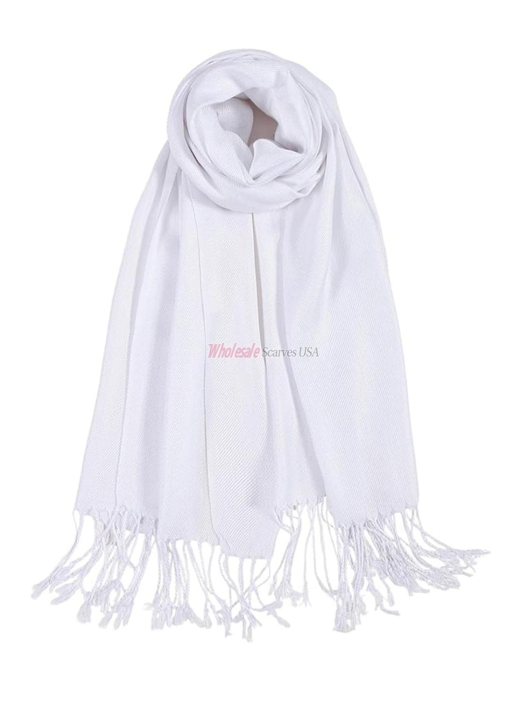 (image for) Solid Pashmina White - Click Image to Close