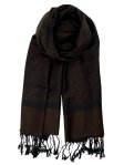 (image for) Paisley Jacquard Shawl Black/Coffee