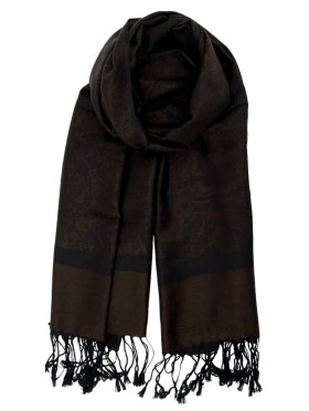 Paisley Jacquard Shawl Black/Coffee