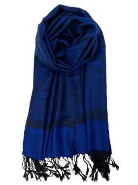 Paisley Jacquard Shawl Royal Blue