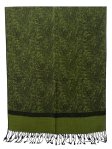 (image for) Paisley Jacquard Shawl Black/Army Green