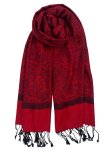 (image for) Paisley Jacquard Shawl Black/ Red