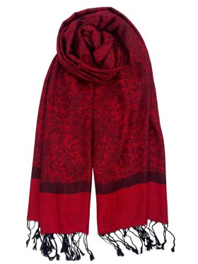 Paisley Jacquard Shawl Black/ Red