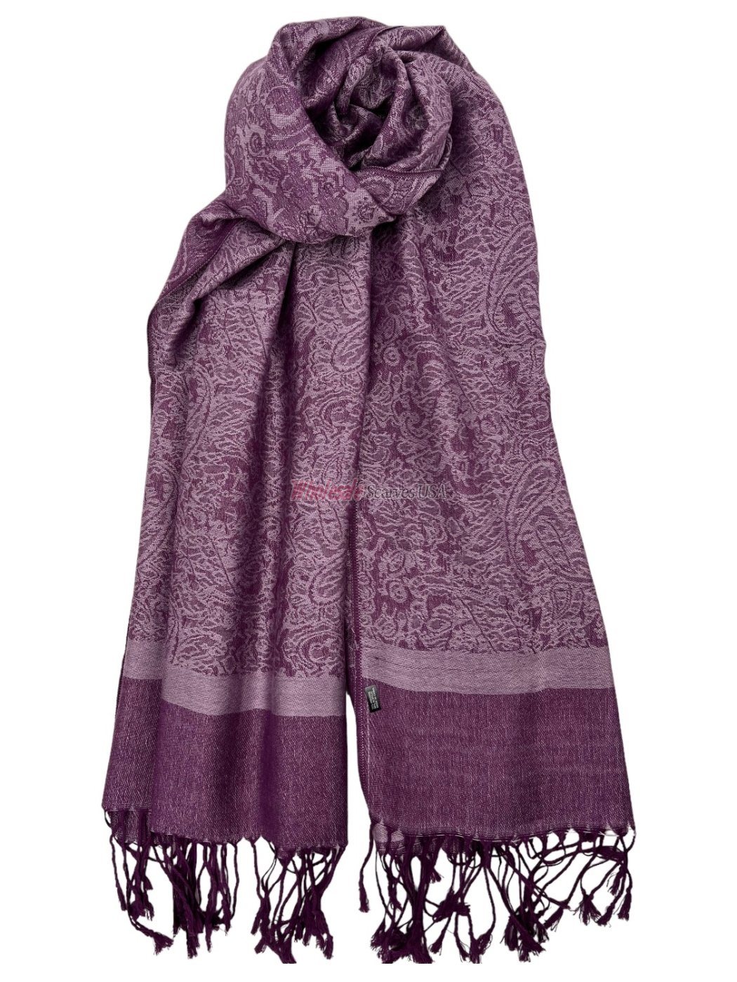 (image for) Paisley Jacquard Shawl Medium Purple - Click Image to Close