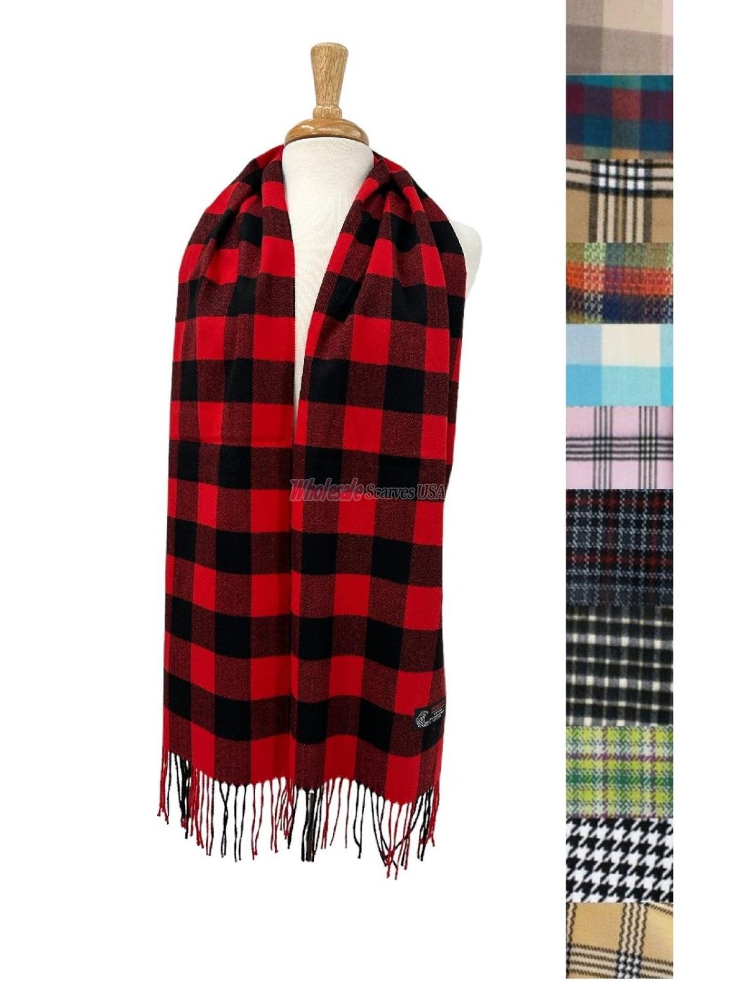 (image for) Woven Plaid Scarf 1 DZ, Asst. Color