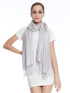 Super Solid Pashmina Silver