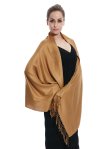 Super Solid Pashmina Dark Camel