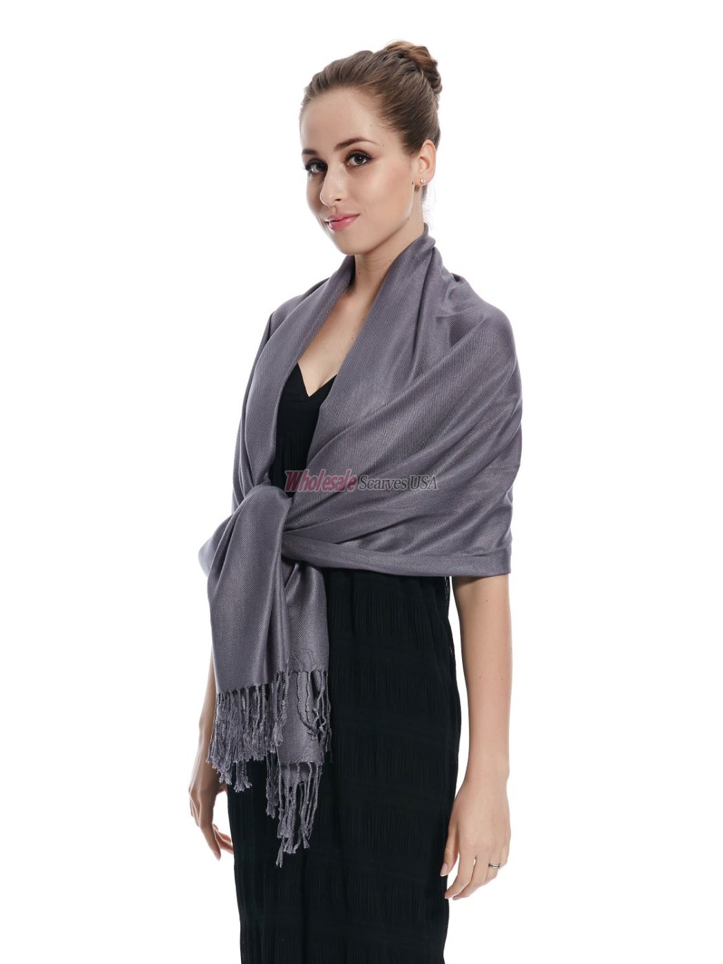 (image for) Super Solid Pashmina Grey - Click Image to Close