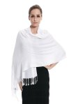 Super Solid Pashmina Pearl White